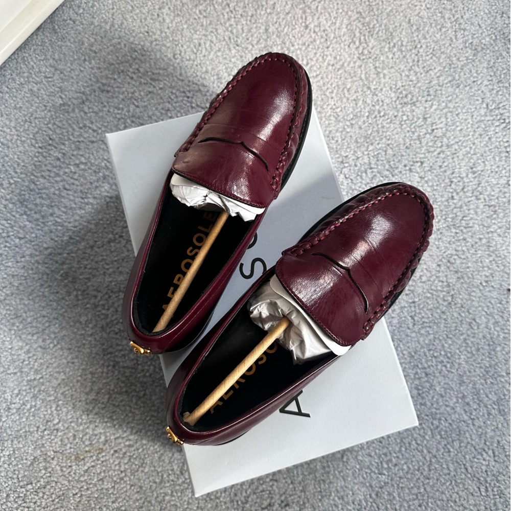 Vegan Burgundy Loafers - Picture 2 of 7